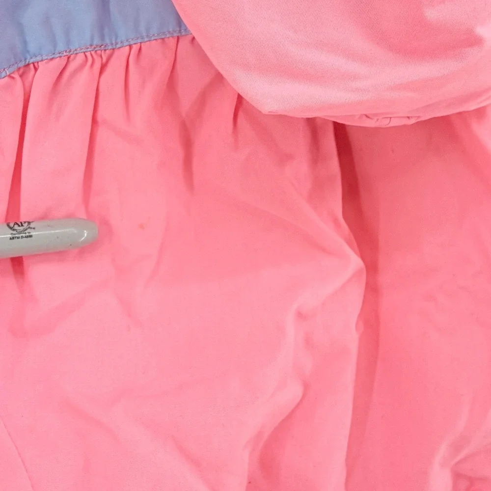 Vintage 80s Weather Tamer Girls Pink Hooded Puffer Jacket Heart Embroidery 12M